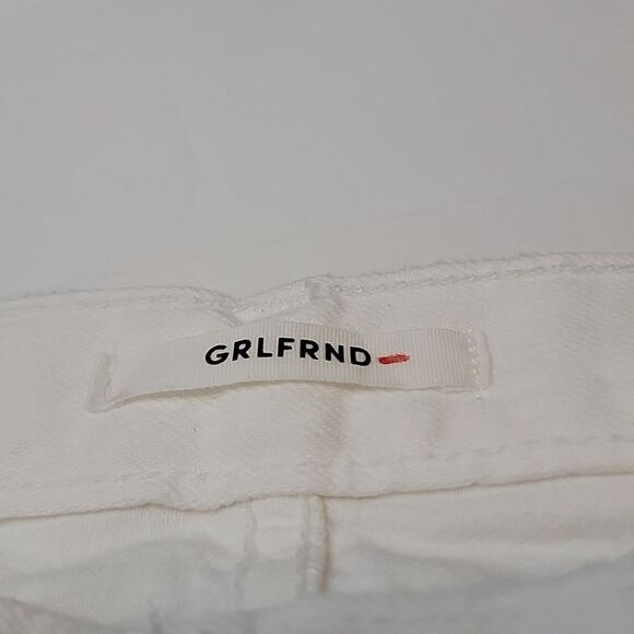 GRLFRND The Maran Wide Leg Split Hem Mid Rise White Jeans NWT size 31 - Picture 8 of 13